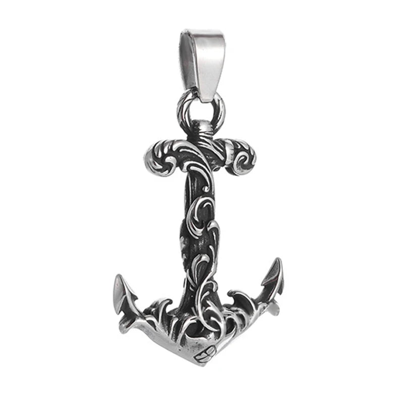 New Vintage Nordic Anchor Necklaces for Men Stainless Steel Viking Pendant Punk Biker Unique Amulet Jewelry Gift Dropshipping