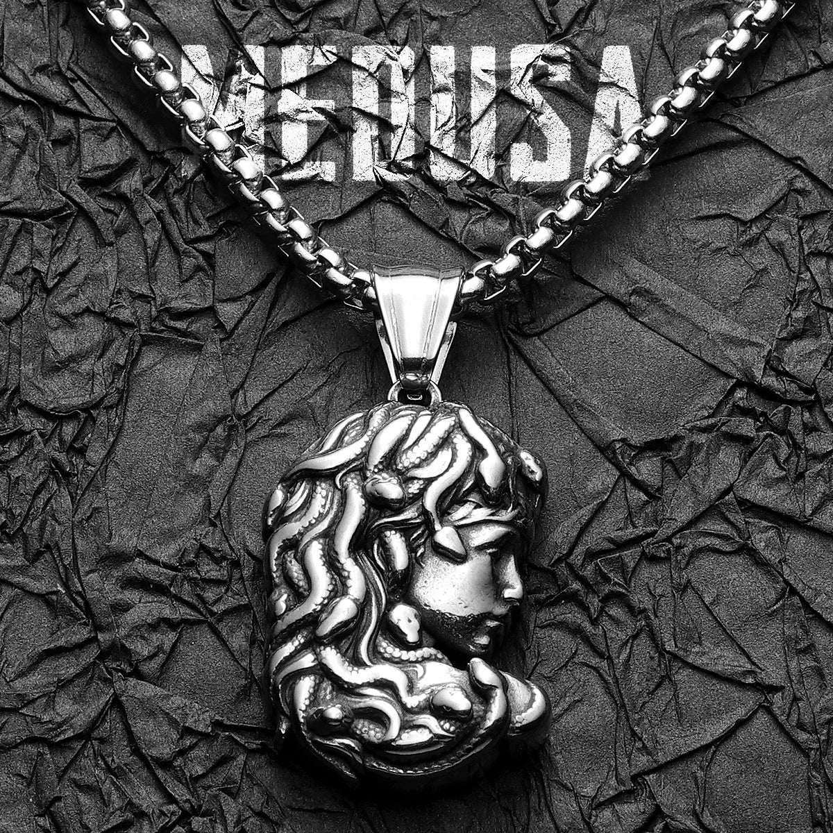 Greek Mythology Snake Hair Medusa Stainless Steel Men Necklaces Pendant Chain Amulet Vintage For Women Jewelry Gifts Wholesale