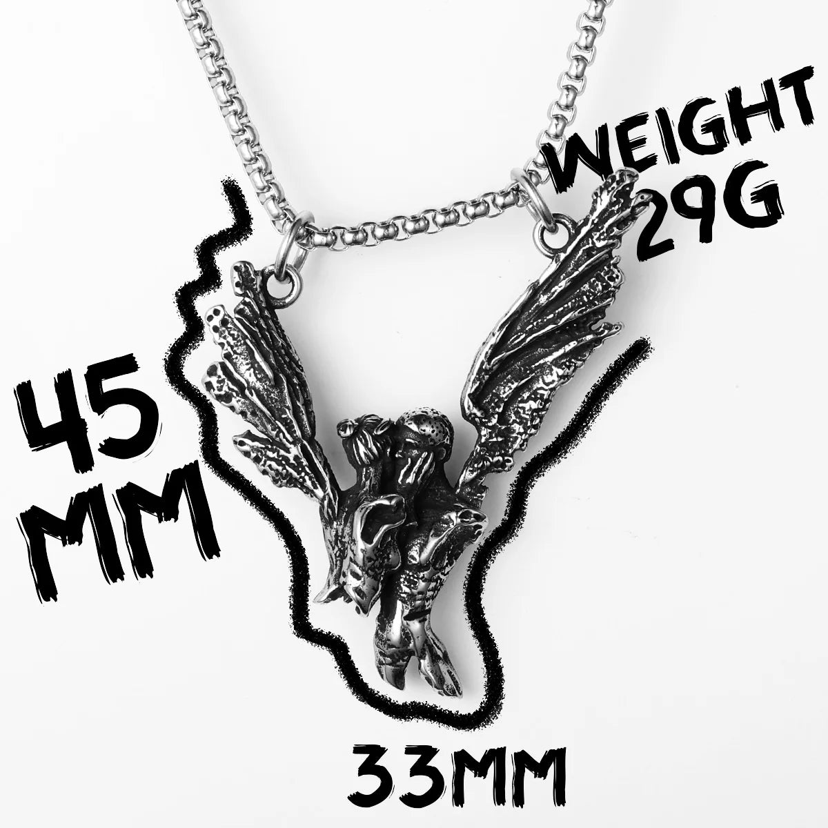 Aesthetic Couple Kiss Wing Stainless Steel Necklaces Pendant Chain Punk Rock Vintage For Lover Men Women Jewelry Gifts Wholesale