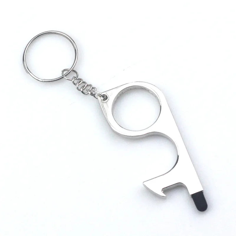 Multifunctional Hand Tool Edc metal Keychain Door Opener No Touch Hygiene Hand Antimicrobial Key