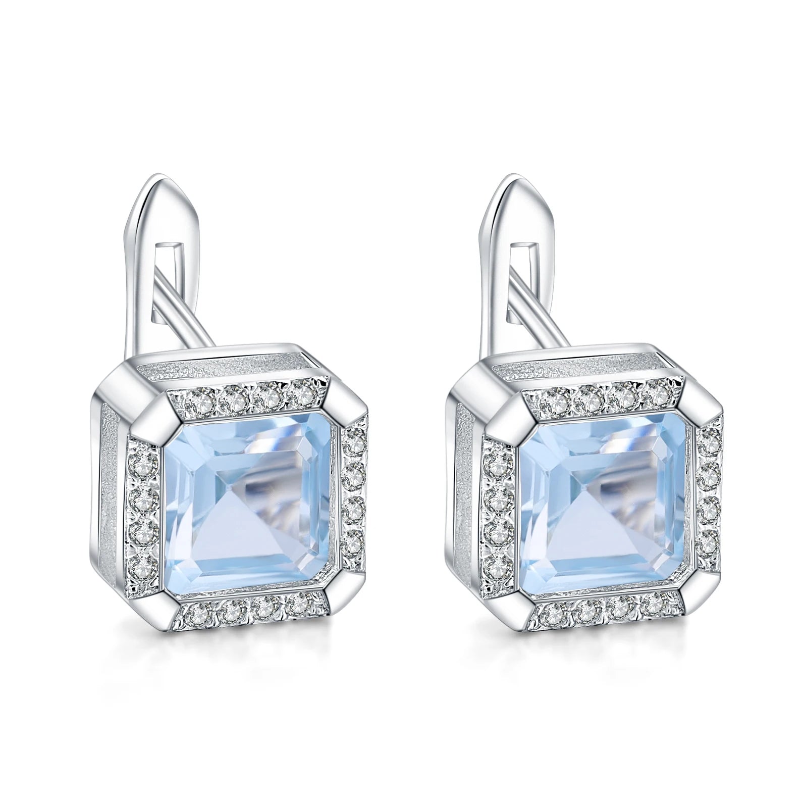 Gem's Ballet 3.77Ct Natural Iolite Blue Mystic Quartz Gemstone Clip Earrings 925 Sterling Silver Fine Jewelry For Women Sky Blue Topaz 925 Sterling Silver CHINA