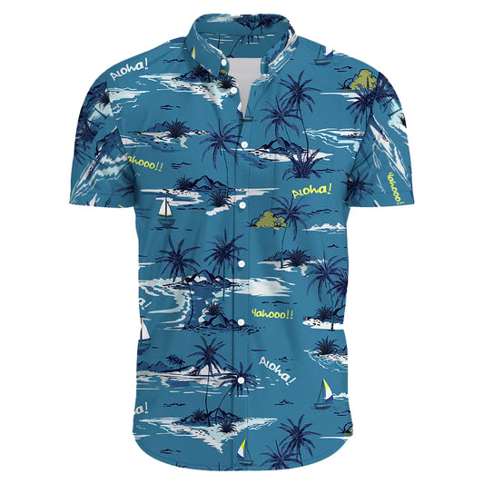 2024 Summer Men's Casual Floral Print Short Sleeve Top Hawaiian Shirt For Mens Clothes Daily New High Quality Lapel Oversized CS2024XQ1228