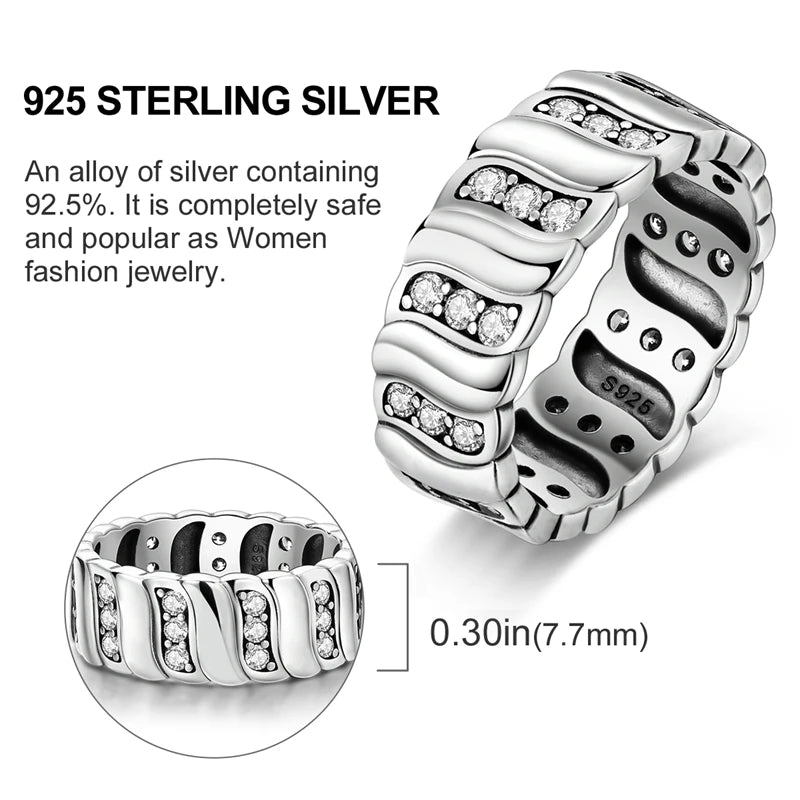 925 Sterling Silver Infinite Love Ring Original Luxury Design Zircon Finger Rings For Women High Quality Wedding Jewelry Gift