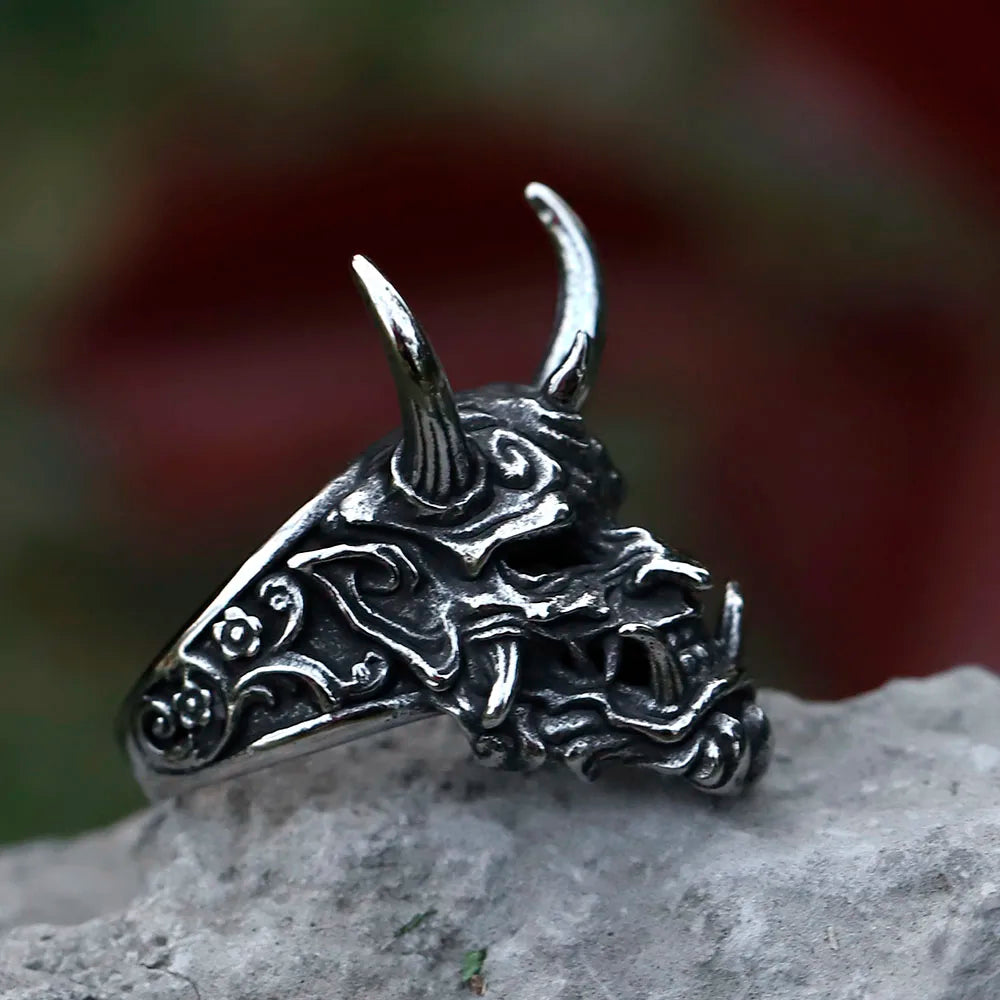2022 NEW Men's 316L stainless-steel rings Retro Devil Skull Demon  gothic punk FASHION Jewelry Gifts