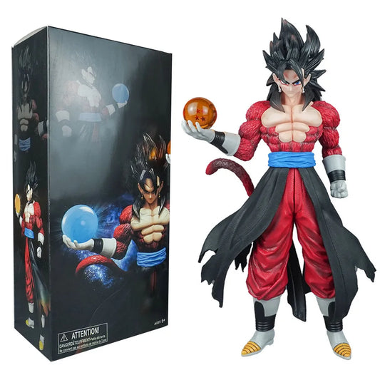 30CM Anime Dragon Ball Super 4 Son Goku Standing Holding Dragon Ball Posture Model Super Saiyan Toy Action Figure Large Doll