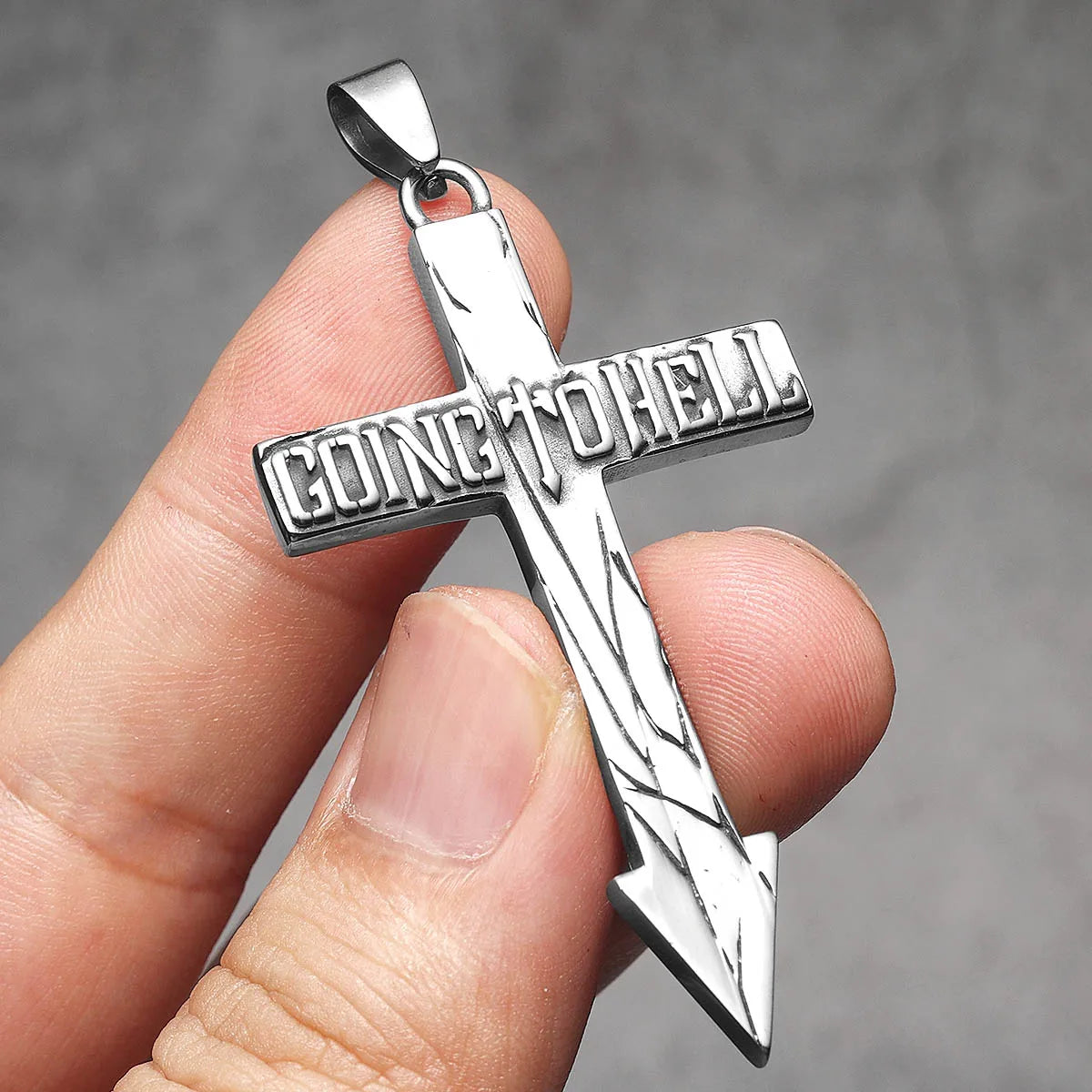 Curse Cross Amulet Stainless Steel Men Necklaces Pendant Chain Punk For Women Fashion Jewelry Gifts Wholesale Dropshiping