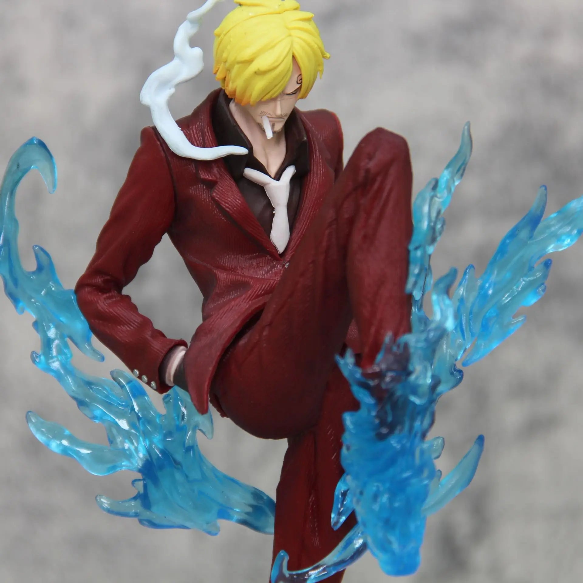 24cm One Piece Gk Sanji Standing Posture Demon Kick Red And Blue Special Effects Anime Figure Model Ornament Statue Toy Gifts