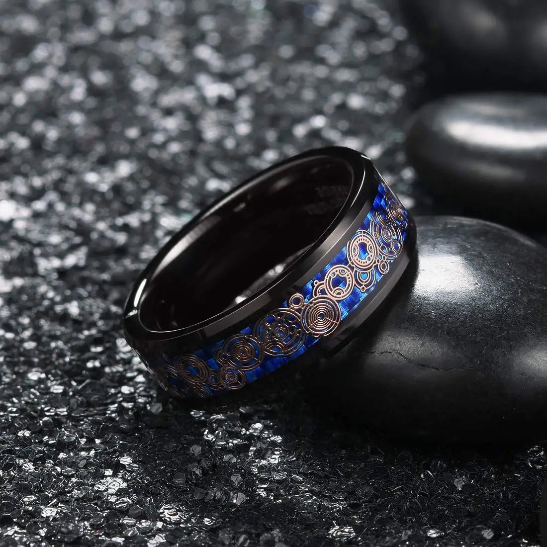 48 styles Fashion 8mm Celtic Dragon Stainless Steel Ring For Men Women Inlay carbon fibre Wedding Band Jewelry Anniversary Gifts