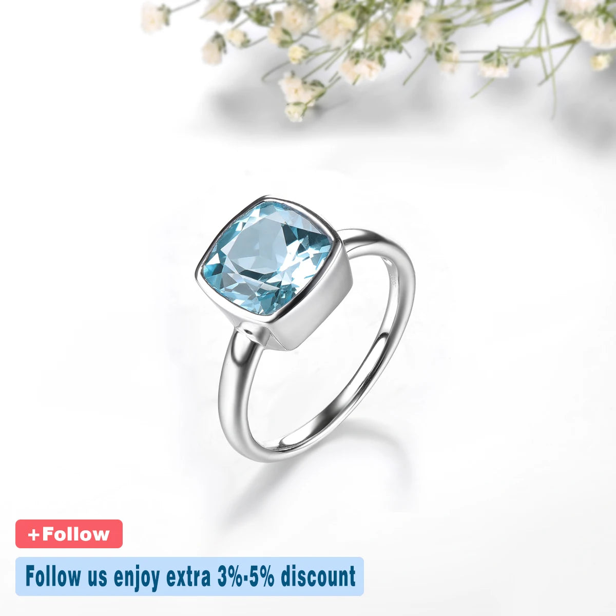 Natural Sky Blue Topaz Sterling Silver Rings 2.7 Carats Genuine Topaz Simple Classic Style Usual Occasions S925 Top Quality