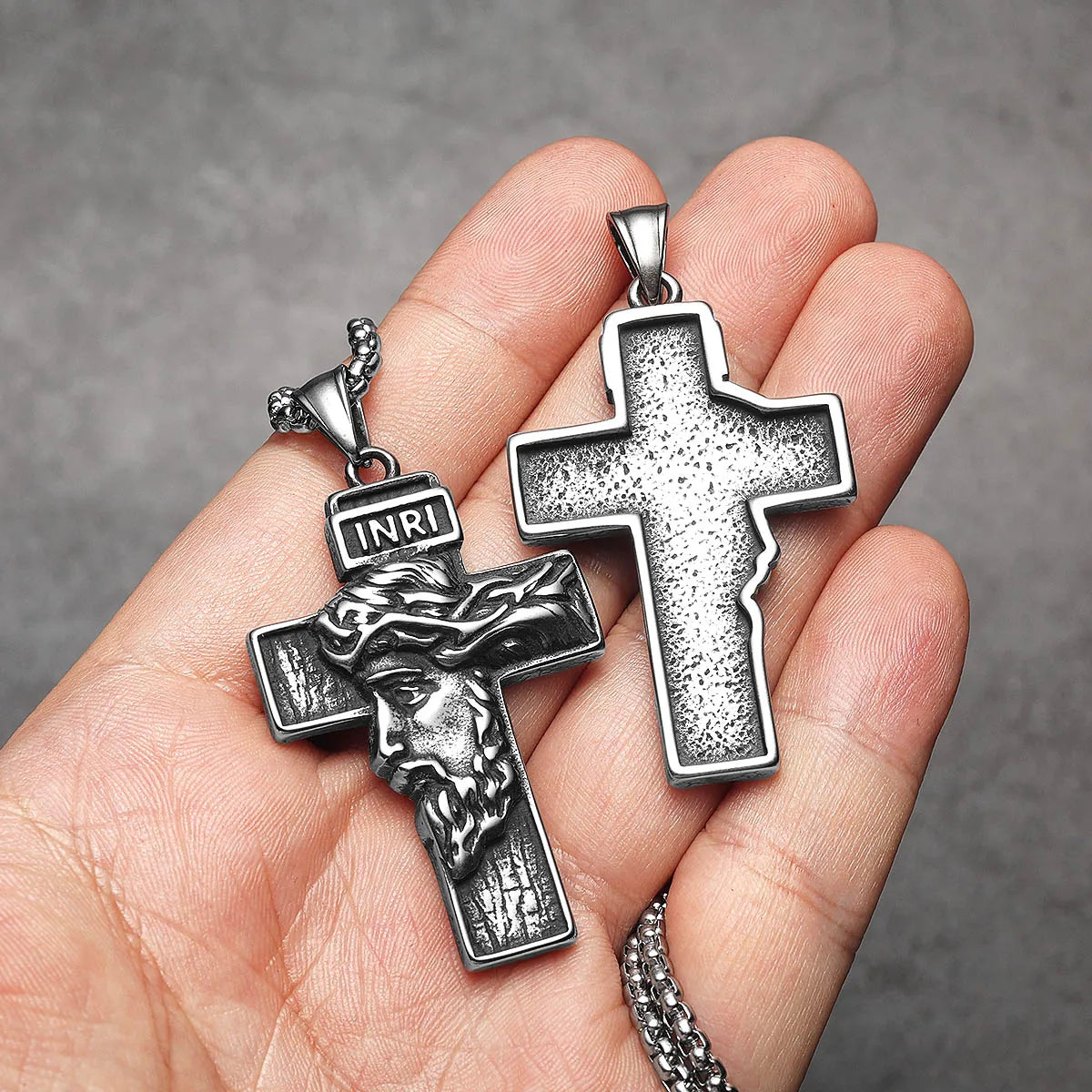 3D Jesus Cross Amulets Stainless Steel Men Necklaces Pendant Chain Punk For Women Fashion Jewelry Gifts Wholesale Dropshiping