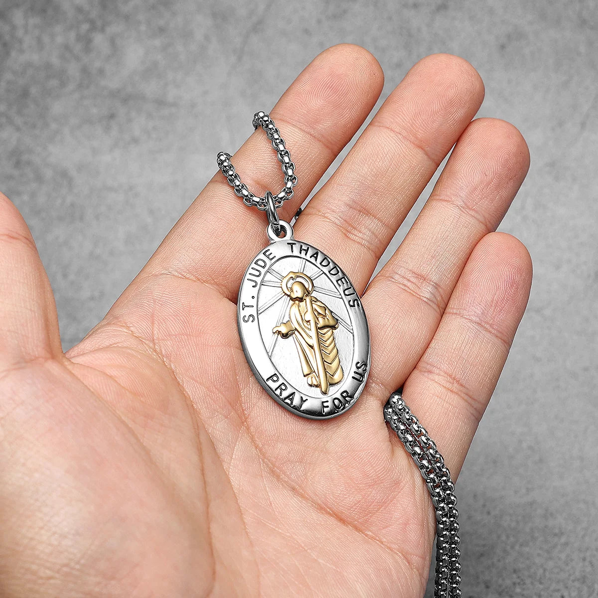 St.Jude Powerful Amulets Stainless Steel Men Necklaces Pendant Chain Punk For Women Fashion Jewelry Gifts Wholesale Dropshiping