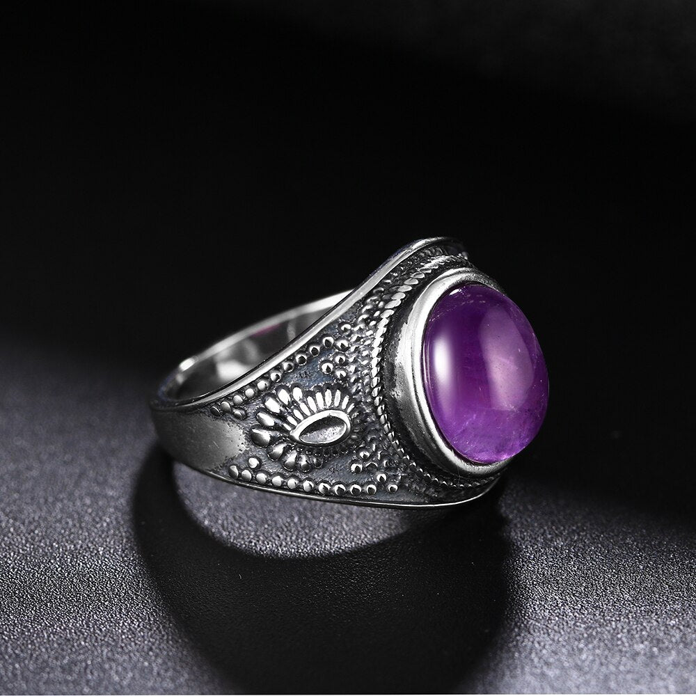 Nasiya Natural Amethyst Silver Jewelry Rings Men For Women Party Wedding Anniversary Engagement Gifts Fine Jewelry