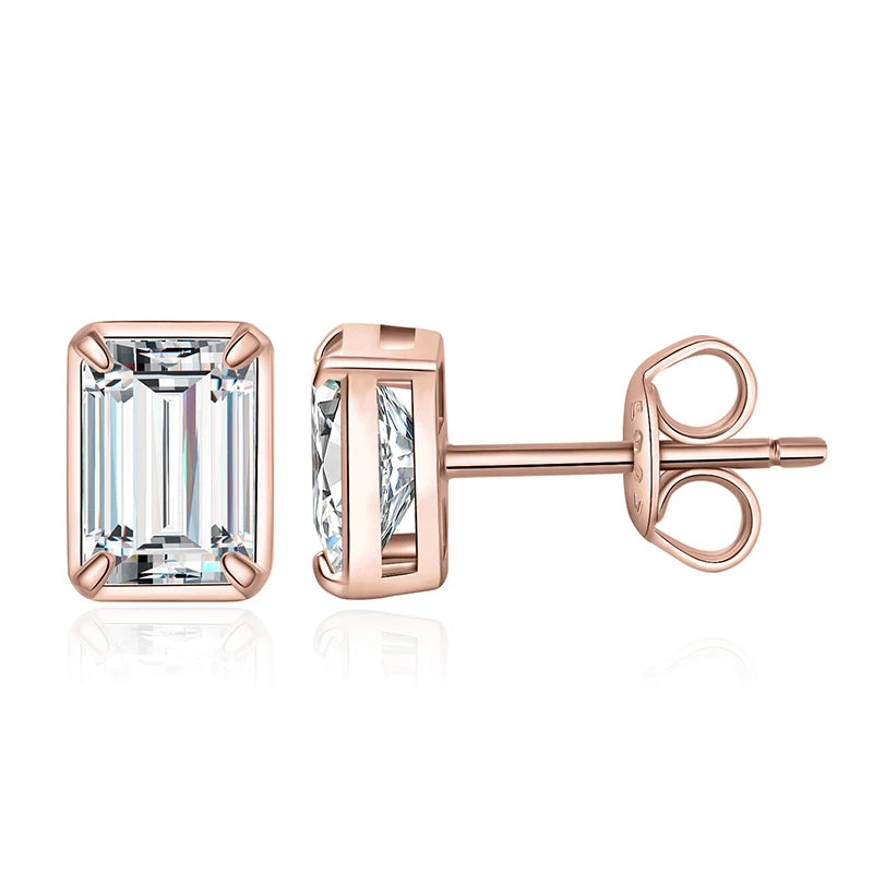 JewelryPalace Emerald Cut 5A Cubic Zirconia Wedding Engagement 925 Sterling Silver Stud Earrings for Woman Anniversary Gift