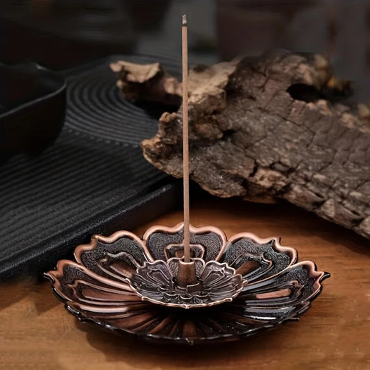 1PC dual purpose antique lotus fragrance stove with incense holder