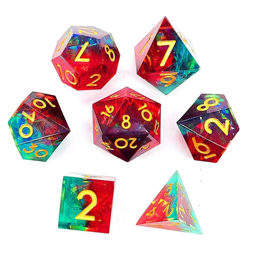 7Pc Colorful Digital Dice Resin Table Entertainment Tarot Game Party Toys Polyhedral for DND Dice Tabletop Role-Playing Supplies