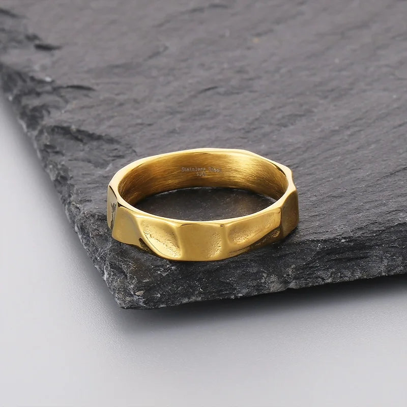 Simple Fashion Thin Stainless Steel Rings For Women Men Geometric Punk Finger Decoration Wedding Party Jewelry Christmas Gifts