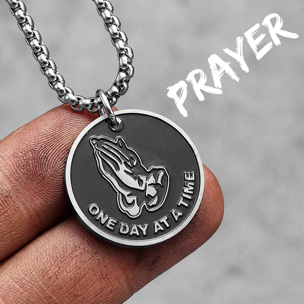 Paryer Hands Stainless Steel Men Necklaces Pendant Chain Cross Amulet Vintage New In For Women Fashion Jewelry Gifts Wholesale