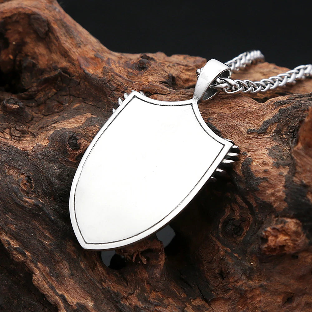 Fashion Vintage Stain Michael With Angel Wings Pandent Necklaces For Men Women Stainless Steel Biker Amulet Jewelry Dropshipping
