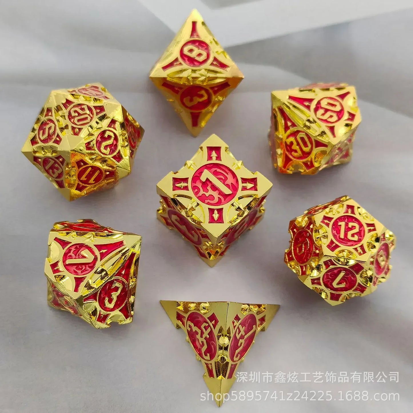 7Pcs Set Metal Dice Solid Polyhedral Number Dice Kit for DND Running Team RPG D4 D6 D8 D10 D12 D20 Table Board Game dnd Dice Set gdrd