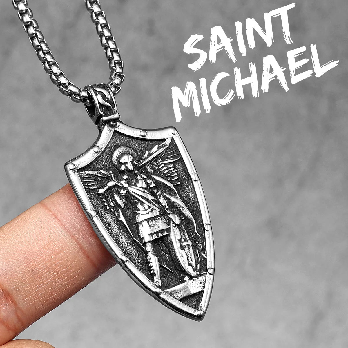 Arch Angel St.Michael Stainless Steel Men Necklaces Pendant Chain Amulet Vintage New In For Women Fashion Jewelry Gift Wholesale