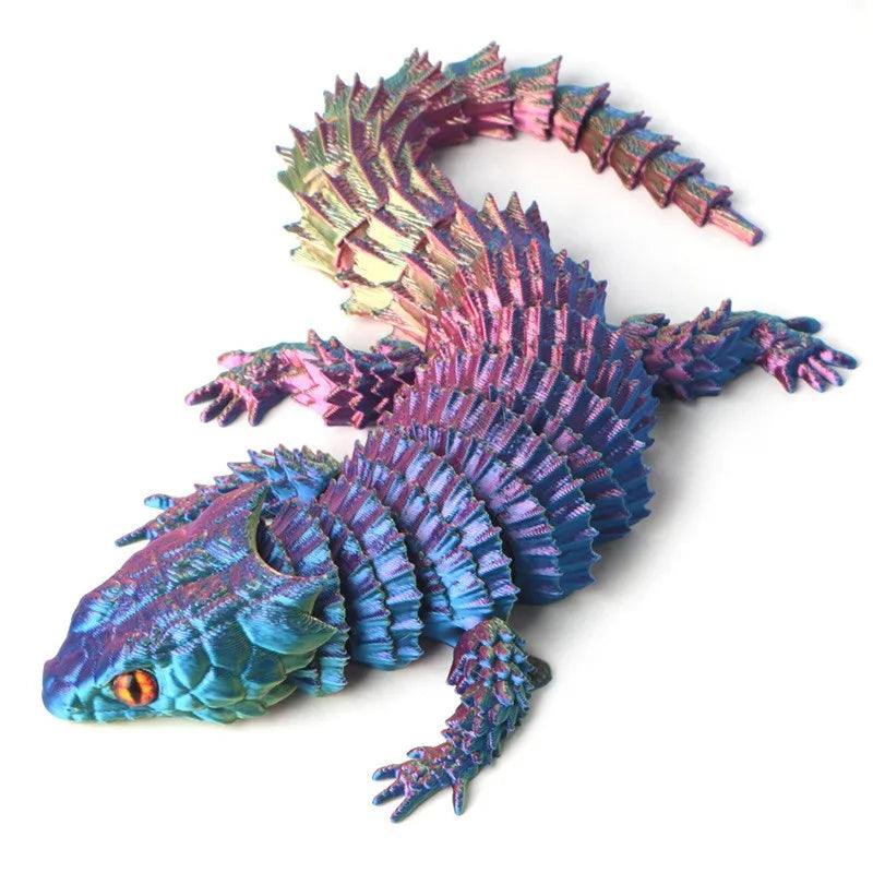 3D Printed Conjoined Lizard Statue Ornaments, Movable Cartoon, Creative Desk Plants, Rockery, Fish Tank Landscaping Decoration