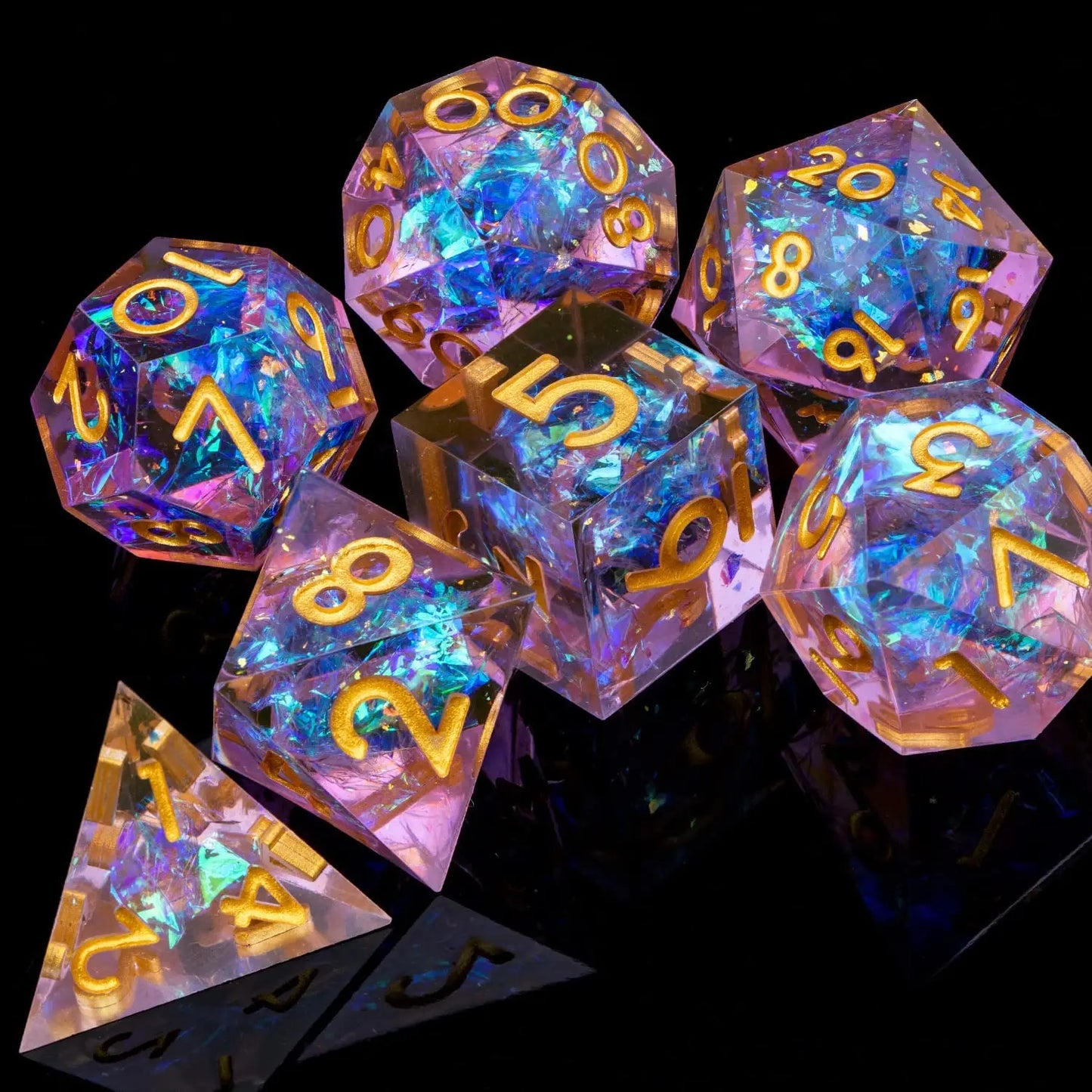 Dnd Sharp Edge Flower Handmade D20 RPG Polyhedral D and D Resin Dice Set For Dungeon and Dragon Pathfinder D6 Table Role Playing SZ-06