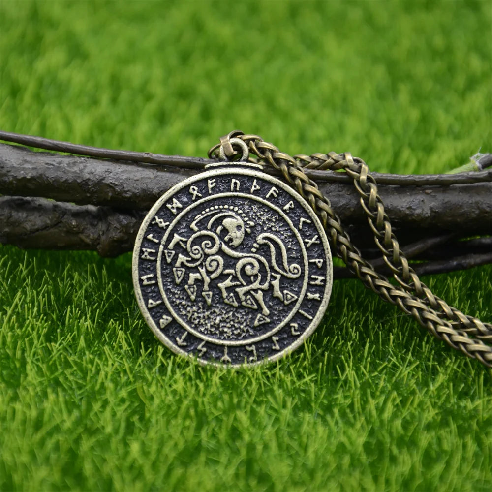 Nostalgia Sleipnir Thor Loki Asgard Horse Norse Runes Viking Jewelry Pendant Punk Necklace God Odin Amulet Talisman For Men