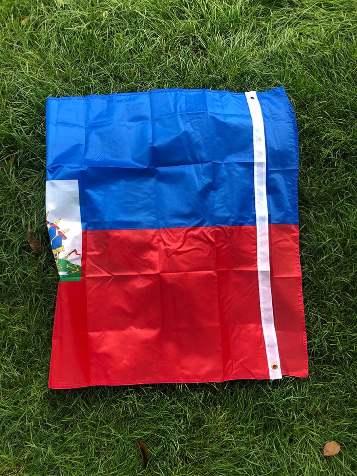 Haiti Flag 90x150cm hanging Polyester blue red 2 Sides Printed National Flag Haiti Sports banner