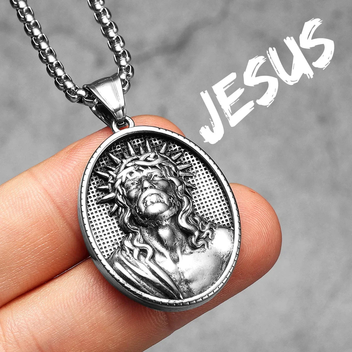 Christian Jesus Heart Cross Powerful Amulet Stainless steel Men Necklaces Pendant Chain New In For Women Jewelry Gifts Wholesale