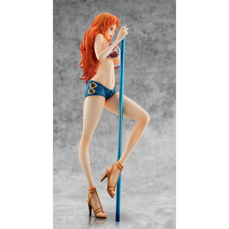 Anime One Piece POP Nami Pole Dancing Swimwear Standing Posture Figurine PVC Action Figure Collectible Model Toy Boxed