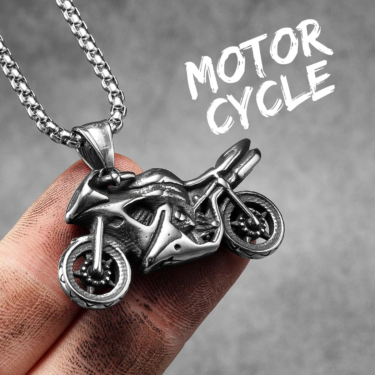 Racing Motorcycle Rider Men Necklaces Stainless Steel Pendant Chain Punk Vintage Biker Women Jewelry Accessories Gifts Wholesale