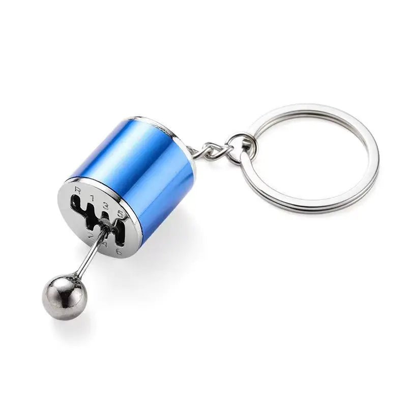 Mini Turbo Turbocharger Keychain Car-styling Keyring Gear Gearbox Pendant Keychain Stick Knobs Keyring Shift Metal Fidget Toys Bue