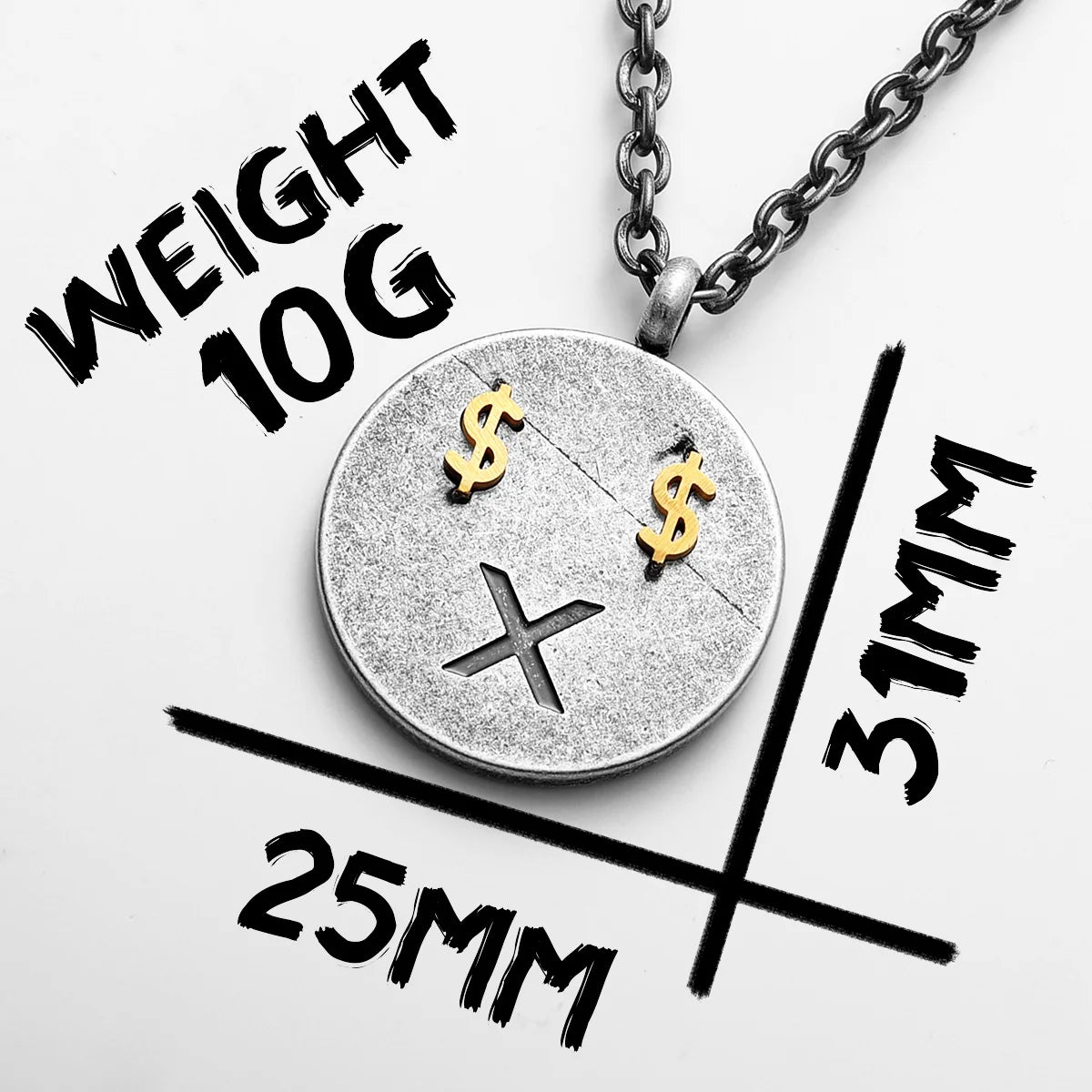 Retro Get Rich Tag Amulet Stainless Steel Men Necklaces Pendant Chain Punk For Women Fashion Jewelry Gifts Wholesale Dropshiping