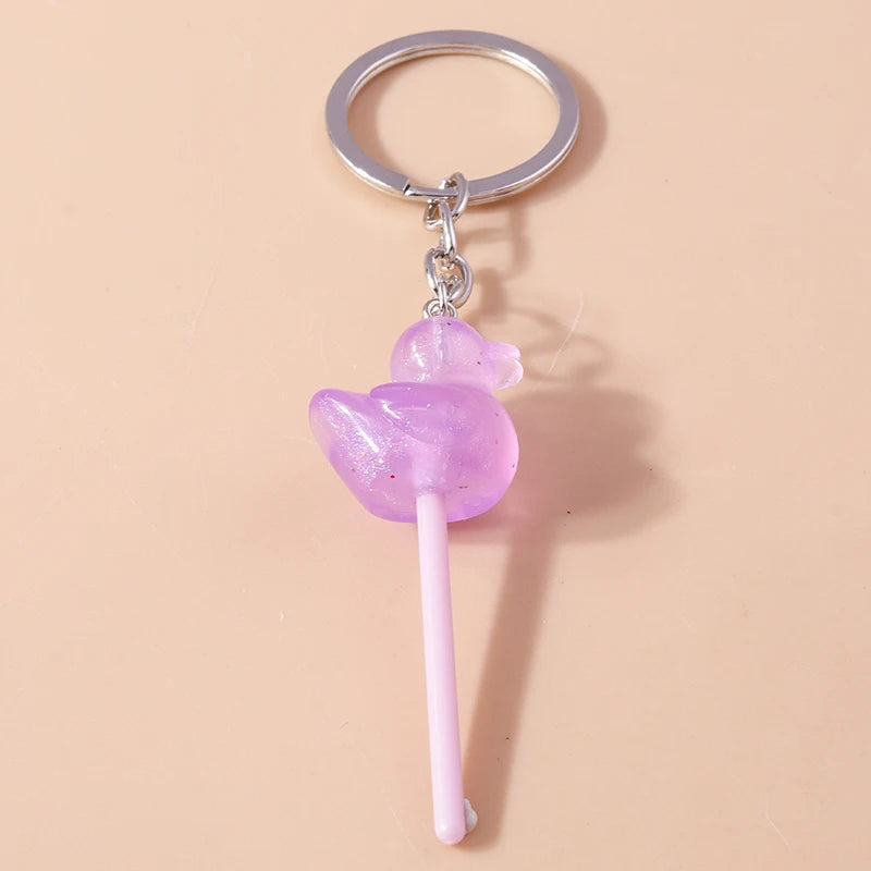 Lovely Resin Candy Lollipop Keychain Mini 3D Simulation Food Key Rings for Men Women Handbag Pendants DIY Kids Jewelry Gifts as picture shows 27