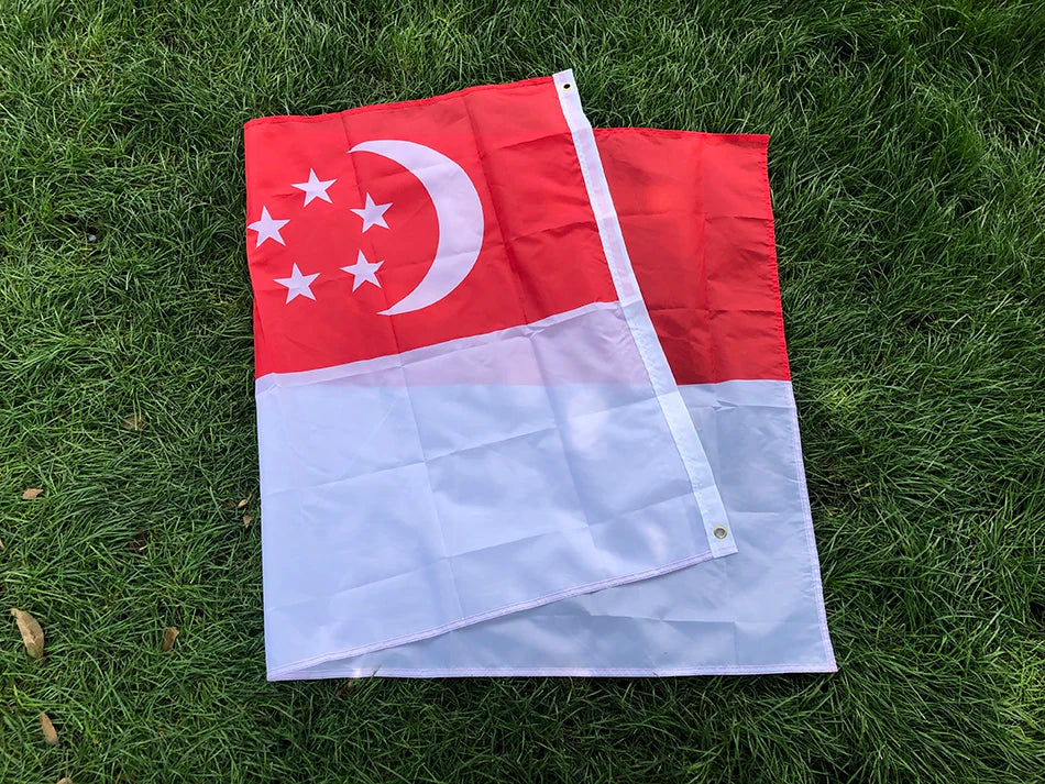 SKY FLAG 90X150cm Lion City SG SGP Republic Singapore Flag High Quality Polyester Fabrics