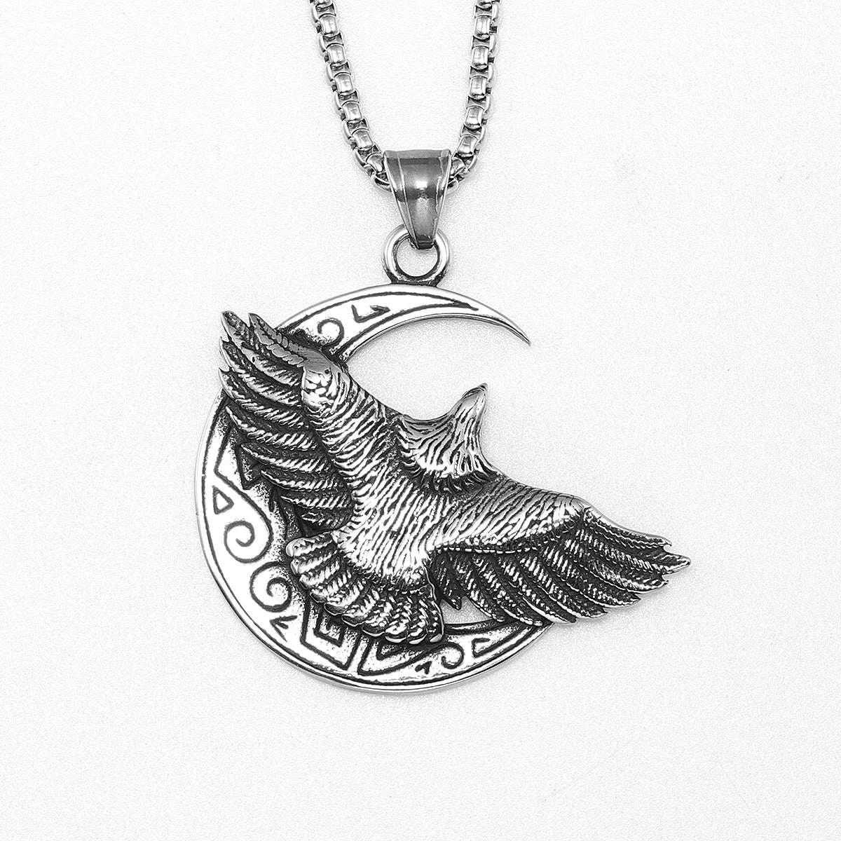 Moon Fly Eagle Stylish Stainless Steel Men Necklaces Pendant Chain Punk For Women Fashion Jewelry Gifts Wholesale Dropshiping