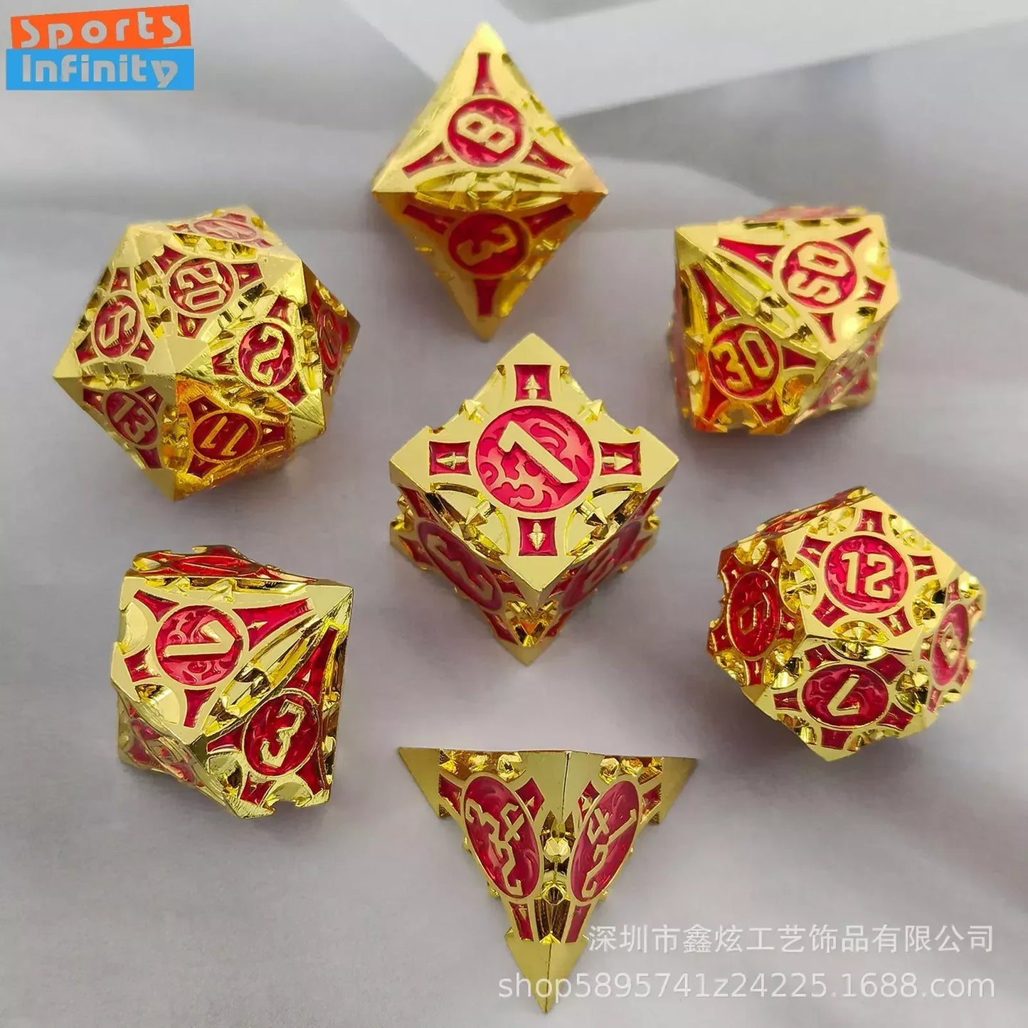 7Pcs Set Metal Dice Solid Polyhedral Number Dice Kit for DND Running Team RPG D4 D6 D8 D10 D12 D20 Table Board Game dnd Dice Set