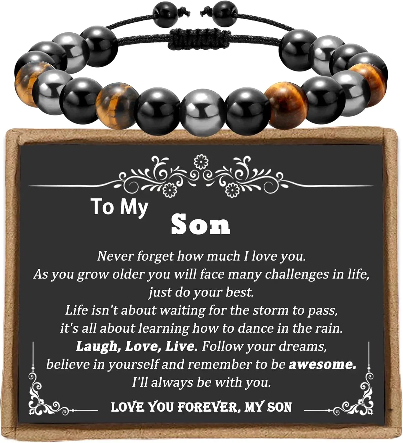 Adjustable ID Triple Protection Bracelets Graduation Gifts for Teen Boys Son Man Teenage, Happy Birthday Gifts for Son Grandson
