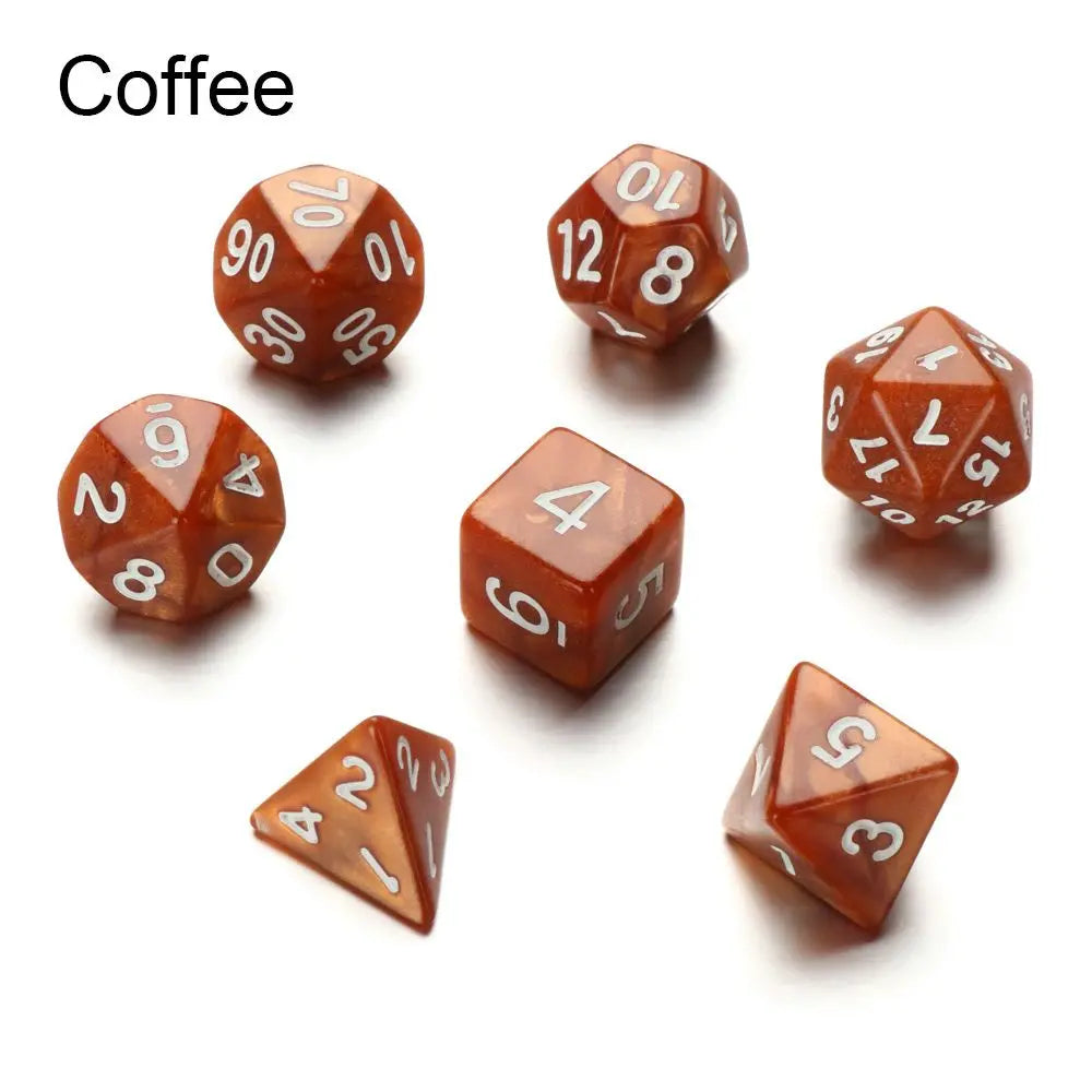 7Pcs Metal Polyhedral Dice Set Cool Metal Dices Table Games Accessory For D&d DND D6 D8 D10 D12 D20 F3 - Plastic