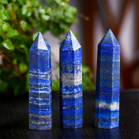 1.57"-3.14" Natural Crystals Stone lapis lazuli Wands Polishing Reiki Healing Energy Stone Hexagonal Point Obelisk Gemstones 4-5cm 1.57-1.96inch