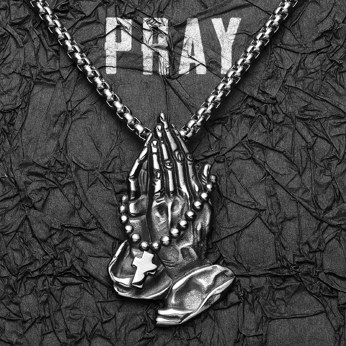 Let Us Pray Retro Amulets Stainless Steel Men Necklaces Pendant Chain Punk For Women Fashion Jewelry Gifts Wholesale Dropshiping