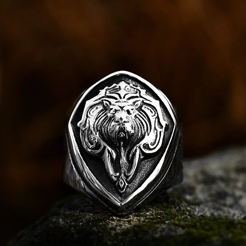 Beier 316L Stainless Steel Forest King Lion Head Men's Ring Classic Animal Protection God High Quality Jewelry LLBR8-676R BR8-399