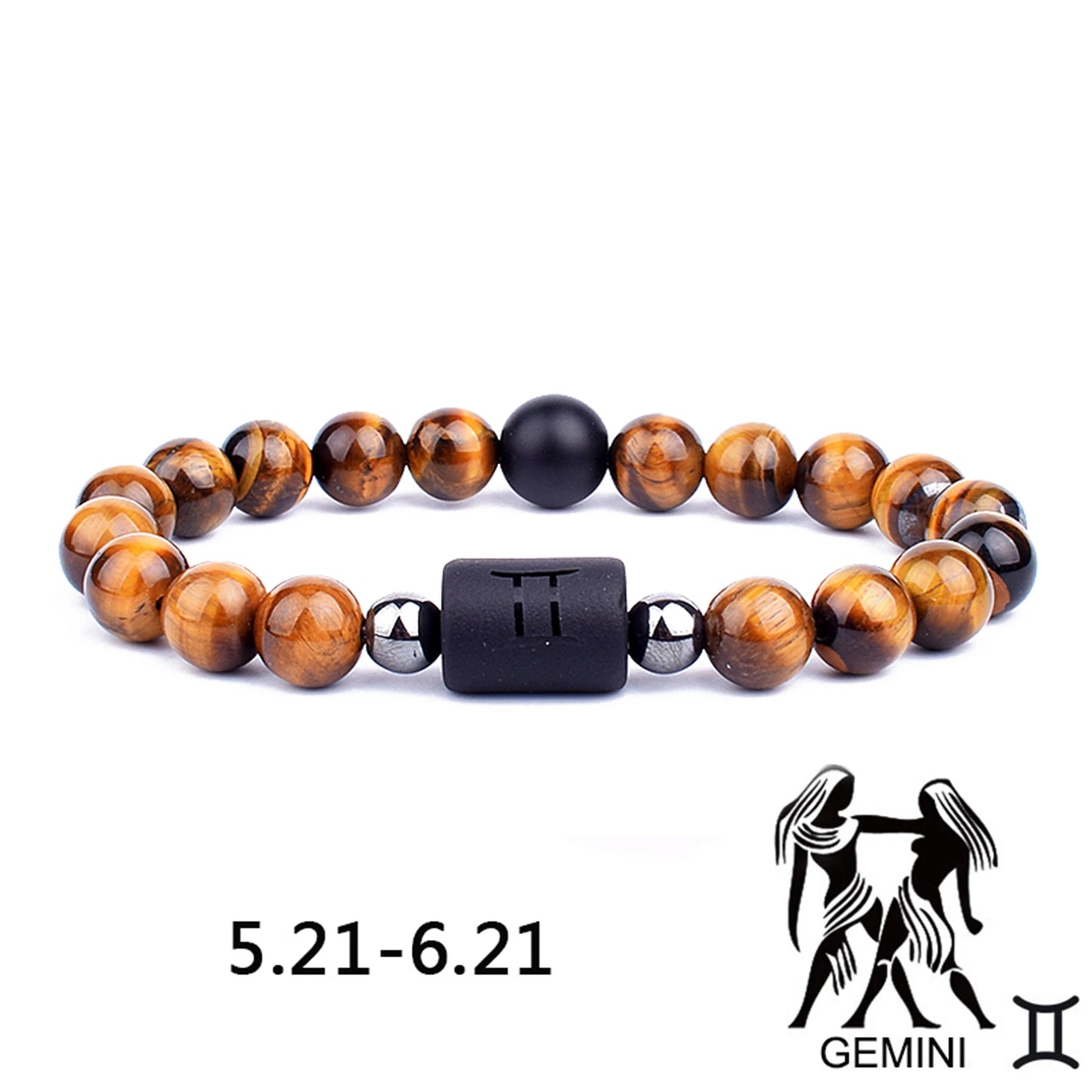 12 Zodiac Signs Constellation Charm Bracelet Men Women Fashion Tiger Eye Stone Beaded Bracelets Virgo Leo Libra Couple Jewelry