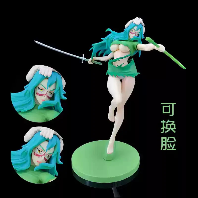 24cm BLEACH Nelliel Sexy Anime Figure Neliel Tu Oderschvank changeable face Action Figure Figurine Collection model Holiday gift 24cm