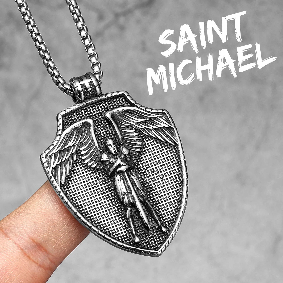 Arch Angel St.Michael Stainless Steel Men Necklaces Pendant Chain Amulet Vintage New In For Women Fashion Jewelry Gift Wholesale