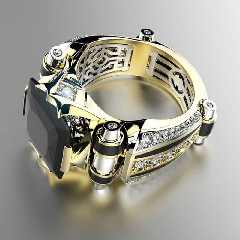 Luxury Designer Rings for Men Gothic Stainless Steel Ring Gold Color Ring Fidget Ring Men Jewellery Indian Jewelry Anillo Hombre