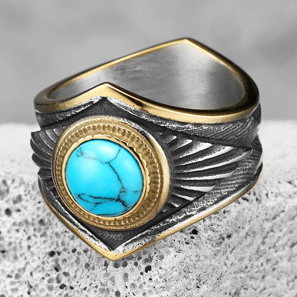 Starry Ring 316L Stainless Steel Star Men Ring Punk Rock Rap for Biker Male Boyfriend Mariner Jewelry Creative Gift Dropshipping