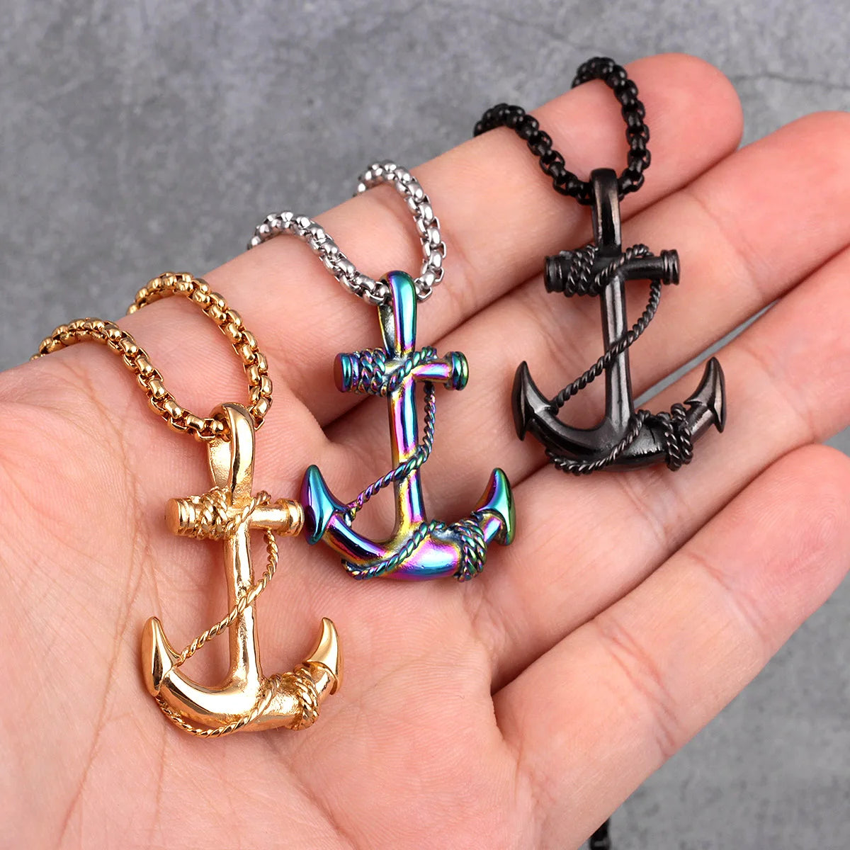 Anchor Sailor Stainless Steel Men Women Necklaces Pendants Chain Vintage Punk Rock Fashion Jewelry Creativity Gift Wholesale