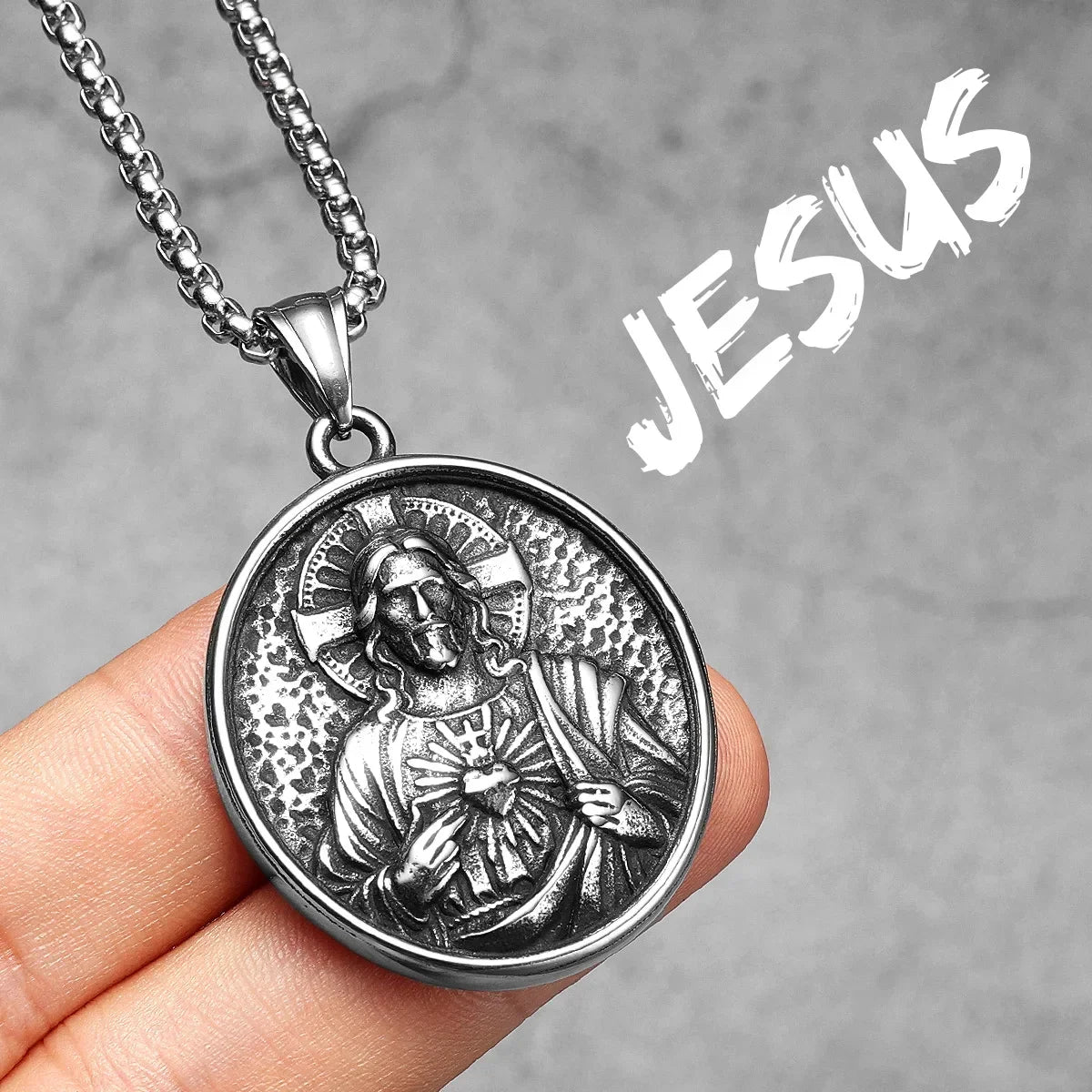 Virgin Mary Cross Powerful Amulets Stainless Steel Men Necklaces Pendant Chain Cool Thing for Girl Women Jewelry Gifts Wholesale
