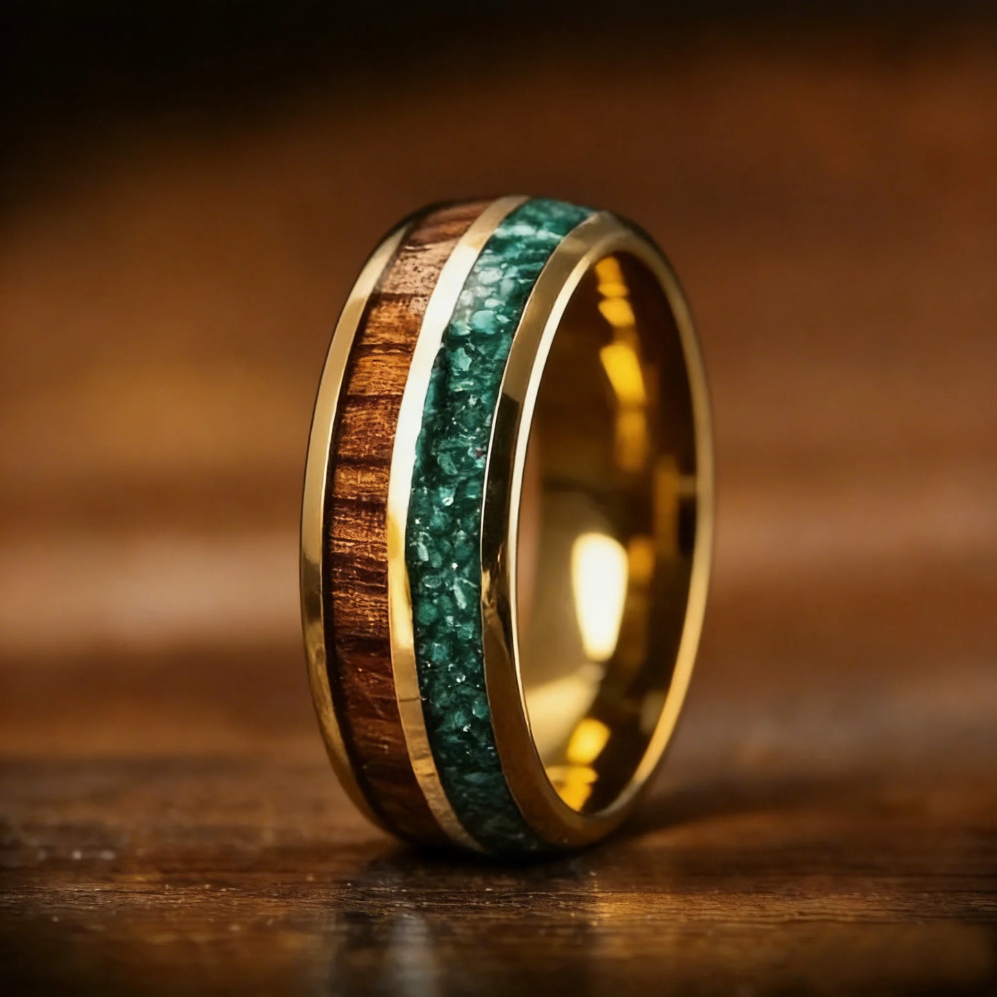 8mm Purple Red Wood Grain Stainless Steel Ring, Cool Promise Wedding Band for Men & Women, Comfort Fit, Wedding Band Jewelry